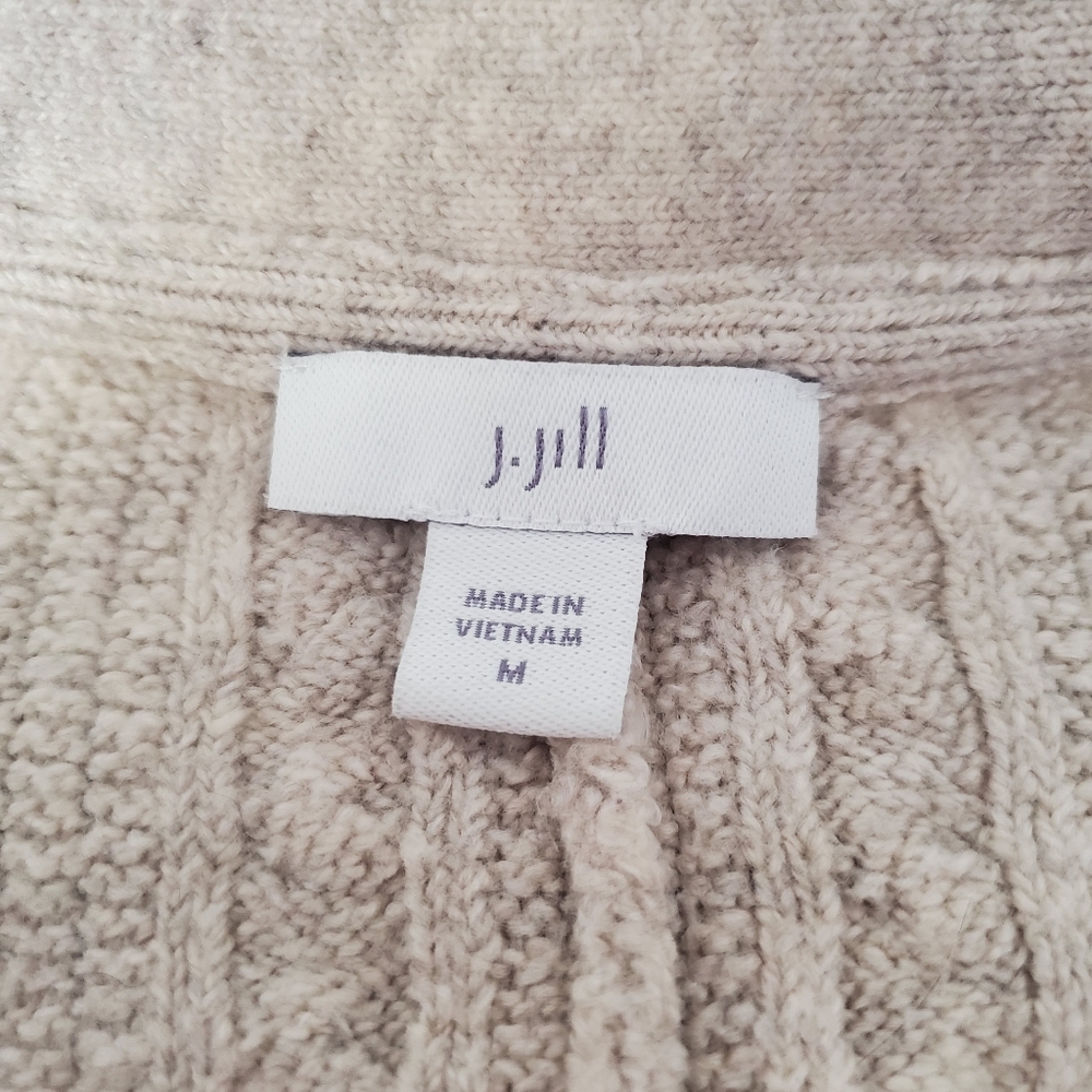 J. Jill Cream Cable Knit Long Duster Cardigan - Picture 2 of 7